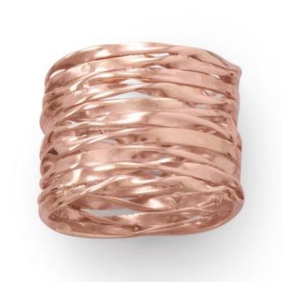 lmkdeals Jewelry - 14KT ROSE GOLD WIDE TEXTURED RING
